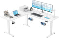 Klicelor L Shaped Standing Desk 63 x 55.1 Inch Dual Motors, Electric Height Adjustable Corner Desk for Home Office Workstation, Ergonomic Sit Stand Computer Table with Memory Controller, White by Unknown
