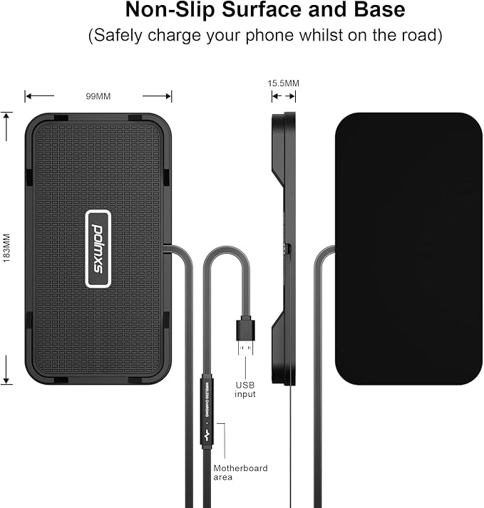 Wireless Charger Car Charging pad,Polmxs 15W Fast Wireless Phone Charger Cell Phone Cordless Charging mat Compatible with iPhone 11/12/12/14/15 Galaxy S21/S22/S23/24 (C12Y) - Image 9