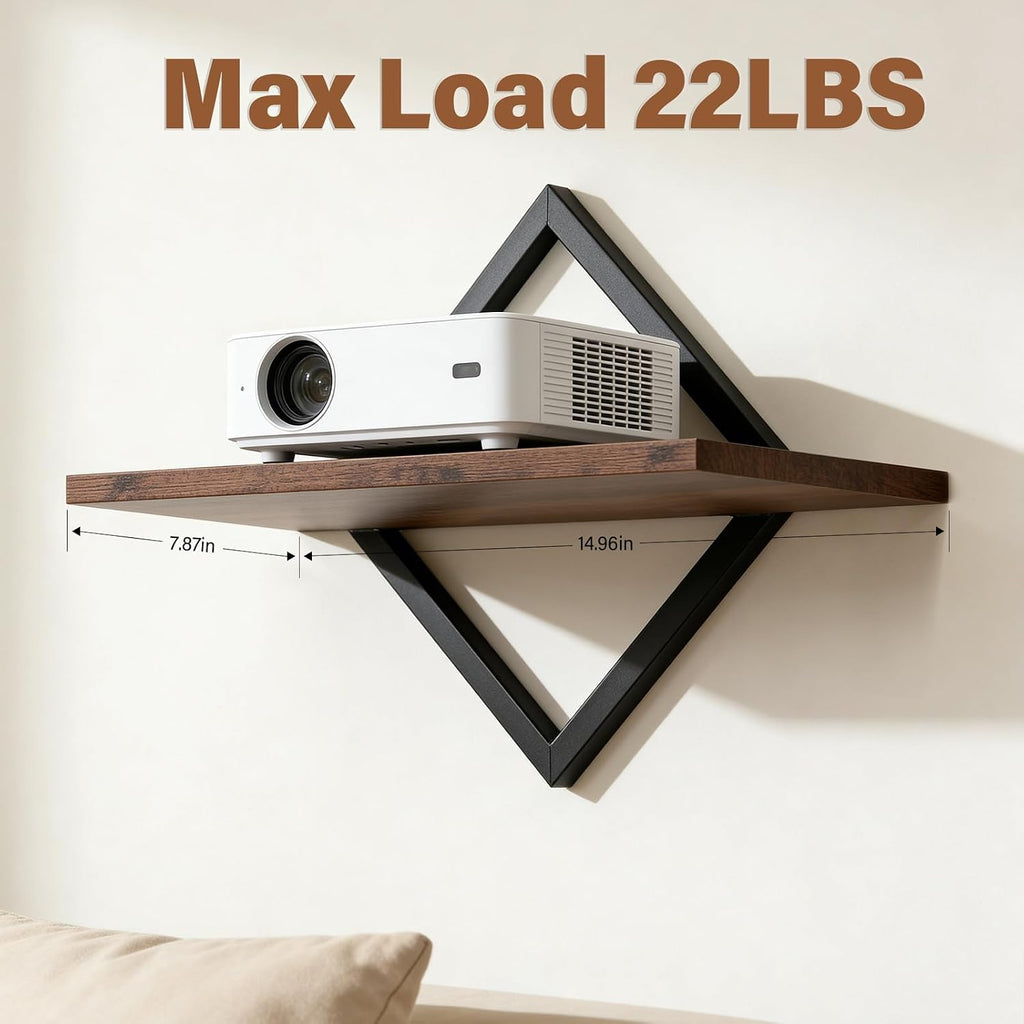 DAWASAPAT Projector Wall Mount Shelf, 14.97" x 7.87" Floating Shelf for Projector, Router, Modem, Cable Box, Xbox, PS5 - Sturdy Projector Mount Rack Holder Stand - Image 5