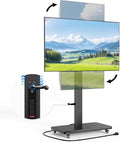 Mobile TV Stand for 32-75inch TVs with Power Outlet TV Cart with Wheels by BEISHI