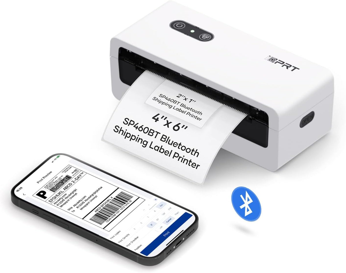 iDPRT Thermal Label Printer, Bluetooth 4x6 Shipping Label Printer, White by iDPRT