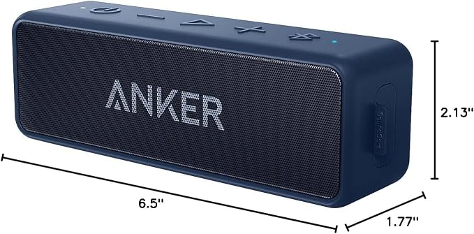 Anker soundcore 2 Portable Bluetooth Speaker, Stereo Sound, IPX7 | BassUp, 24H Playtime, Bluetooth 6, Wireless Speaker for Home, Outdoors, Travel - Navy Blue - Image 9