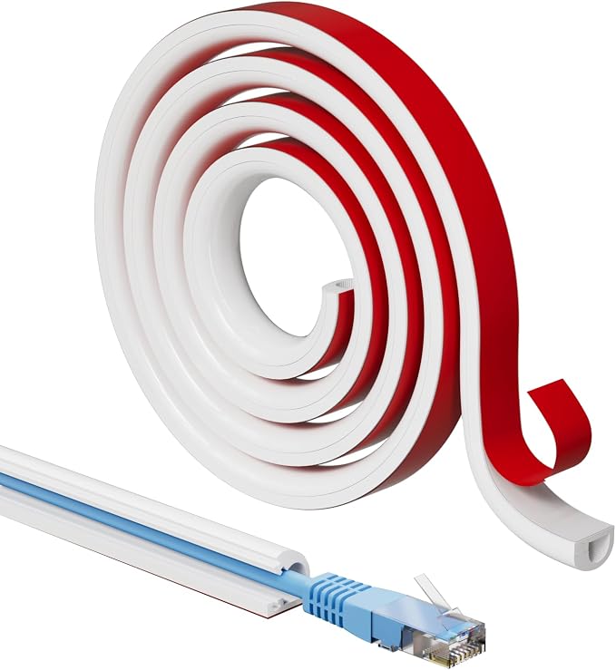 39”Cord Hider for Wall Mounted TV,Adhesive One-Cord Cable Hider for Wall,Cord Covers Raceway Kit for Wires Hider Along Wall,Flexible Silicone Cable Concealer for Home Office,W 0.54”× H 0.39” by KAYLEINSTER