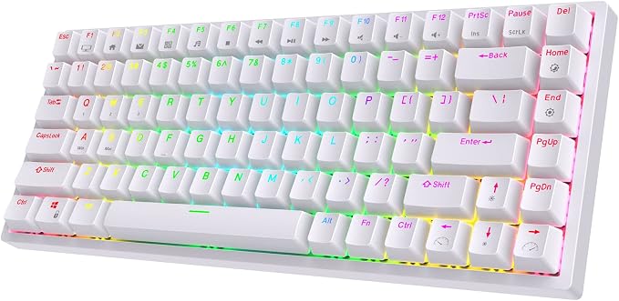 RK ROYAL KLUDGE RK84 Wireless RGB 75% Hot Swappable Mechanical Keyboard | 84 Keys Wireless Gaming Keyboard w/High-Capacity Battery, Triple Mode BT5.0/2.4G/USB-C, RK Custom Switch, Pro Driver Support by RKROYALKLUDGE