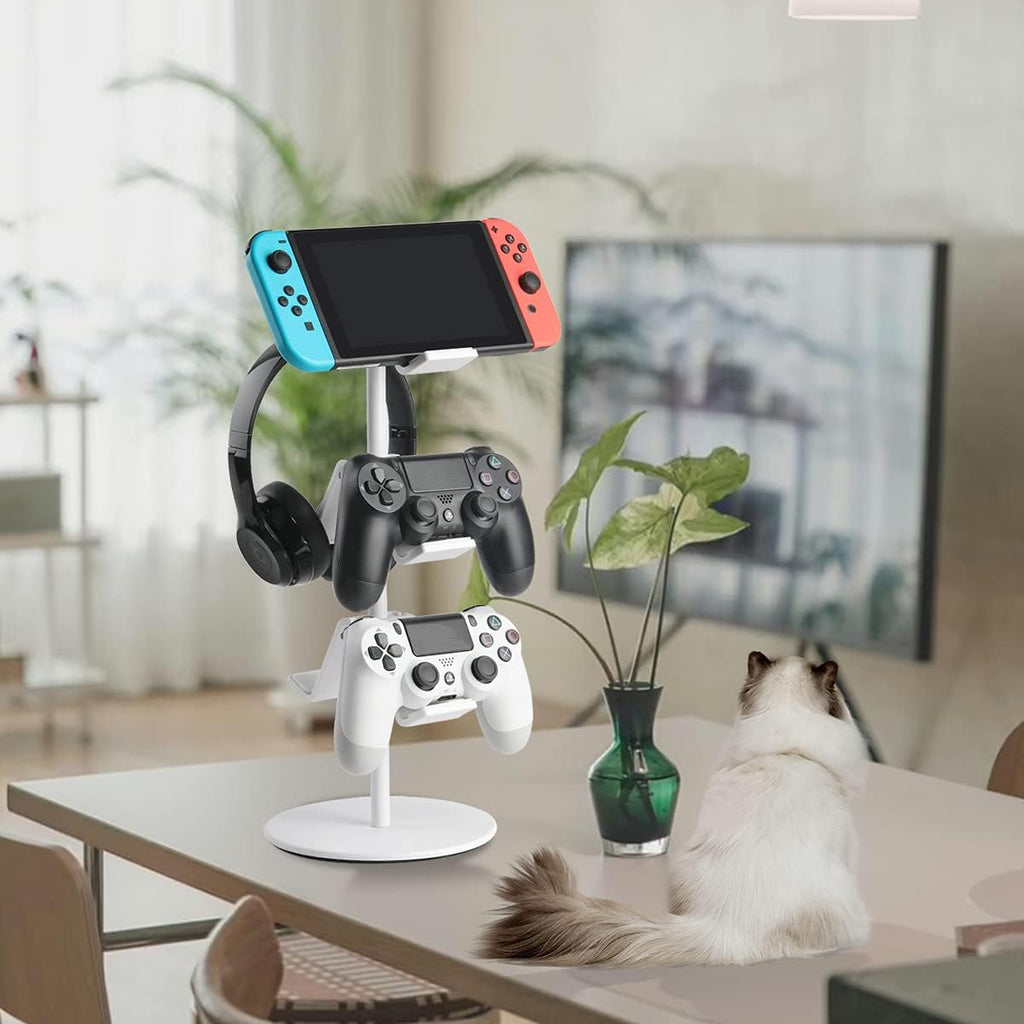 Controller Holder White, Headset Holder,Great 3 Tier Controller Headphone Organizer for All Headsets Xbox ONE 360 Switch PS4 PS5 (Elegant White) - Image 2