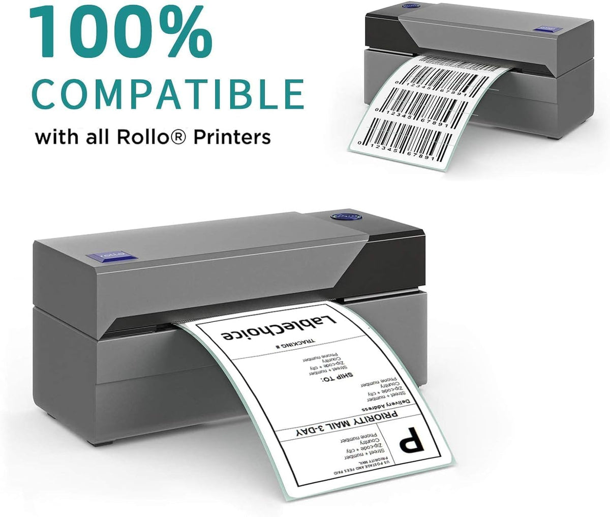 3"x2" 3-Proof Direct Thermal Barcode Shipping Labels for Zebra LP2844 GK420D GK420T ZD421 ZD420, 12 Rolls 8400 Pcs 2x3 Strong Adhesive Return Address Label Used with Rollo MUNBYN Arkscan - Image 3