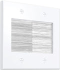 Fosmon 2-Gang Brush Wall Plate Double Gang Cable Management Kit, White | Wire Cord Hider and Faceplate Pass Through for Wall Mounted TV, Coaxial, HDMI, Ethernet Speaker Low Voltage Power Cords Wire by Fosmon
