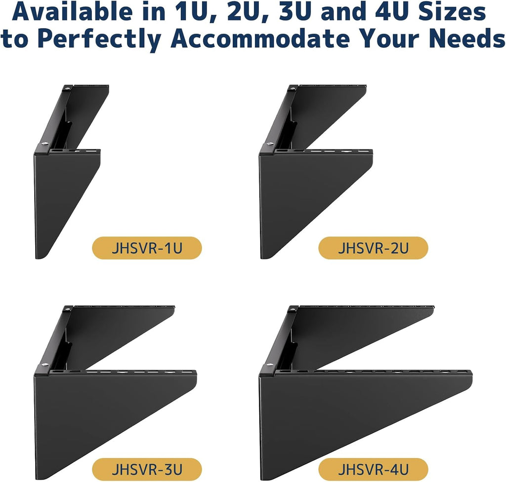 3U Vertical Wall Mount Rack - 19" Steel Wall & Under-Desk Bracket for Server, Network Switch, or Patch Panel, Supports up to 121lbs, for Cabinet or Server Room, JHSVR-3U - Image 7