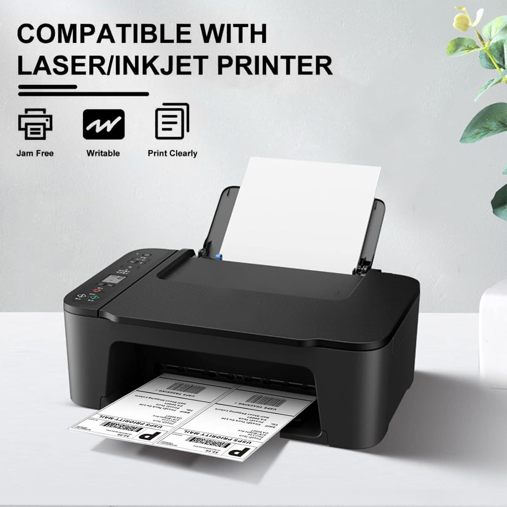 LabelMore 8.5'' x 5.5'' Half Sheet Self Adhesive Shipping Labels for Laser & Inkjet Printers - Rounded Corner - Shipping Labels 2 Per Sheet (20000 Labels) - Image 5