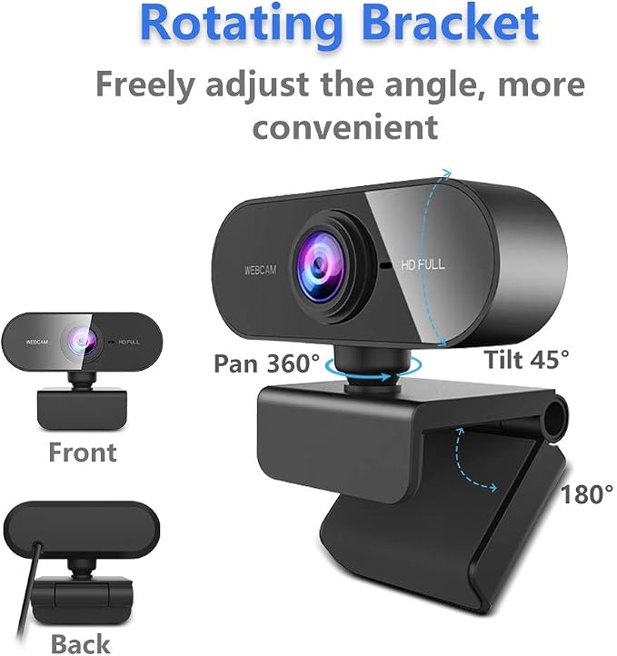 FWV Webcam with Microphone&1080P HD Web Cam,Stand for PC/MAC/Laptop/Desktop, Wide Angle Web Cameras for YouTube,Skype,Zoom,Xbox One,Video Calling,Studying and PS4 - Image 6