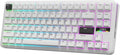 EPOMAKER TH85 QMK/VIA Wireless Gaming Keyboard, BT5.0/2.4GHz/USB-C | Hot-Swap Pre-lubed Custom Milk Blue Tactile Switches, Gasket Creamy Keyboard for PC/Mac/Office/Gaming (White) by EPOMAKER
