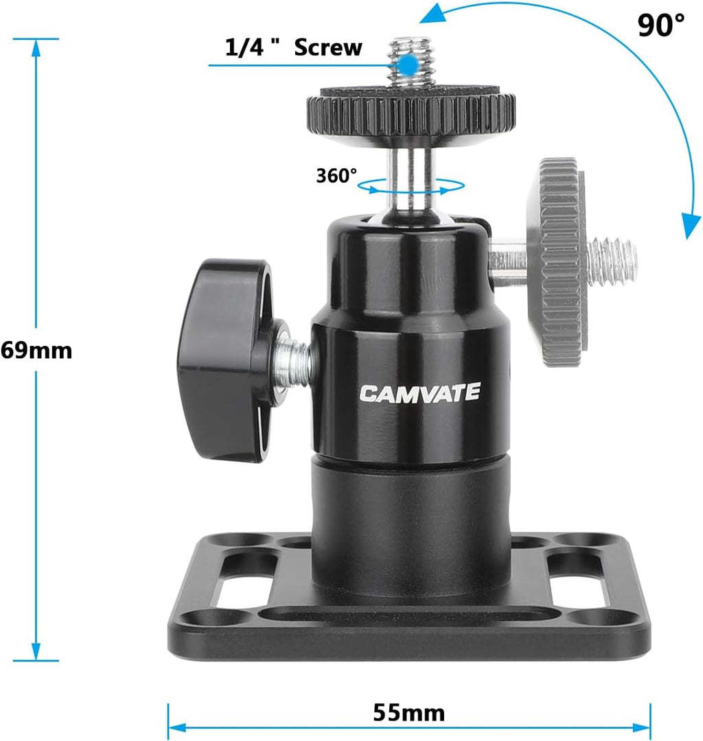 CAMVATE Ceiling Mount with 1/4"-20 Mini Ball Hand for CCTV Surveillance - Image 2