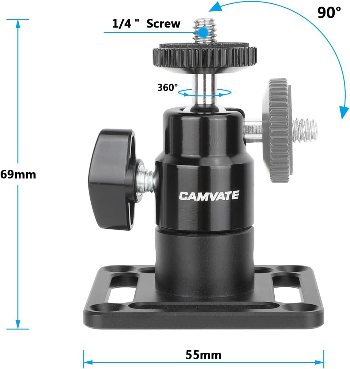 CAMVATE Ceiling Mount with 1/4"-20 Mini Ball Hand for CCTV Surveillance - Image 2