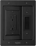 in Wall Cable Management Kit for TV, Recessed Outlet for Low Voltage Cables, TV Cable Hider Wall Kit, Cord Hider for Wall Mount TV, Wall Cable Management Box for Home & Office, Black by HAPYTHDA