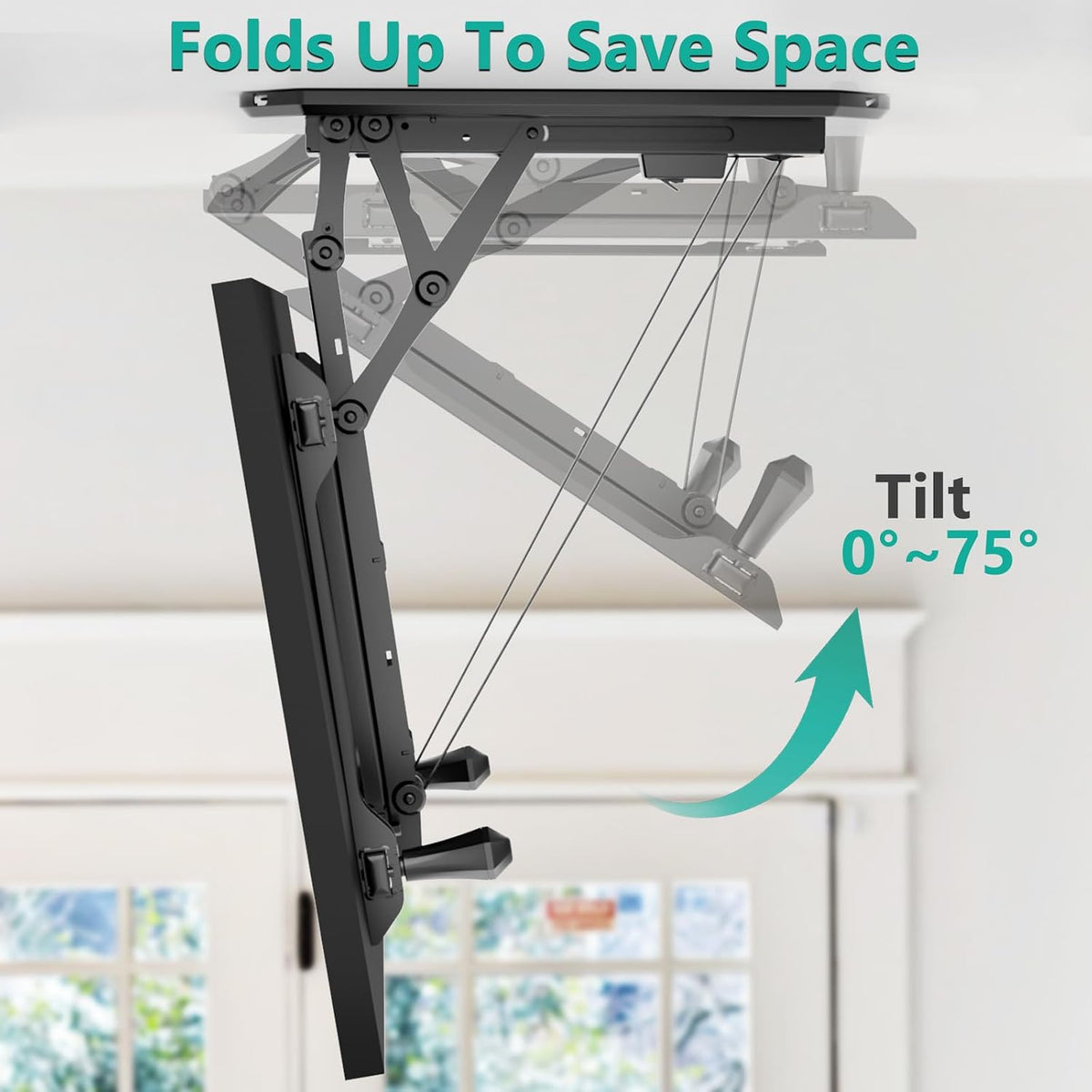 WALI Motorized Ceiling TV Mount for 32-70 inch TVs, Remote and APP Control - Image 3