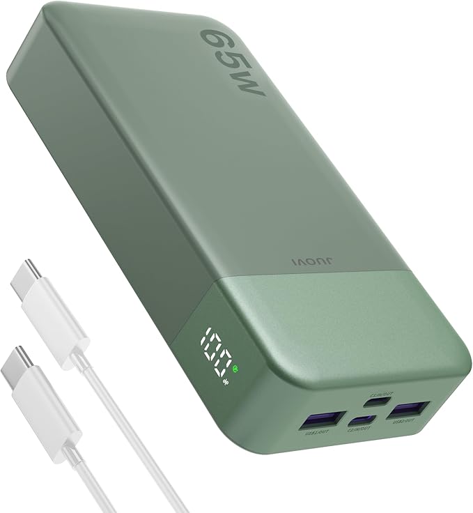 JUOVI Power Bank 65W 20000mAh Laptop Portable Charger | Fast Charging with 4 Ports LED Display External Battery Pack for MacBook Air iPad Tablet iPhone Samsung Steam Deck etc by JUOVI