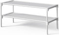 Kitsure Shoe Rack - Non-Woven Shoe Rack Shelf, 27.5" Wide - 2 Tier, White | Shoe Organizer for Closet, Entryway, Garage, Stackable Shoe Shelves, college dorm&apartment essentials by Kitsure