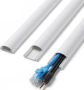 ZhiYo 85in Cord Covers for 1-2 Wires on Wall, D-Shaped 1" W x 0.4" H, White | Curved Design, Low-Profile Cord Hider, Self-Adhesive Cable Management Raceway for Wall-Mounted TV Wires, 6 Pack (14.2" Each) by ZhiYo