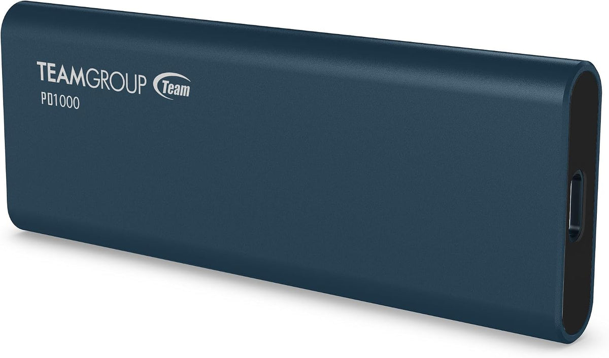 TEAMGROUP PD1000 1TB Aluminum Portable External Solid State Drive SSD, Read up to 1000MB/s, USB-C, USB A 3.2 Gen 2, Waterproof, Dustproof (IP68), Shockproof, Pressure Resistant T8FED6001T0C108 by TEAMGROUP