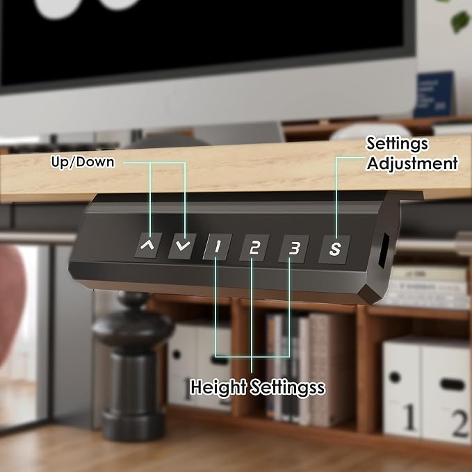 Electric Standing Desk Adjustable Height Sit Stand Home Office Desk with Splice Board - Image 5