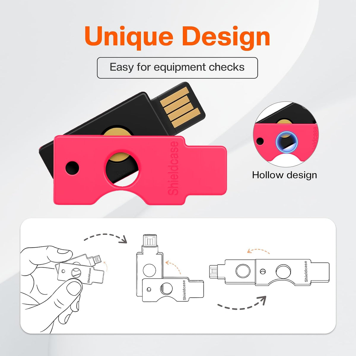 Protective Case for Yubikey 5 NFC, Pink - Image 4
