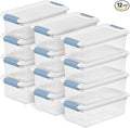 Sterilite Latching Box with Lids for Home and Office, 6 Quart, 12-Pack | Heavy-Duty and Stackable Plastic Containers with Latches for Closet, Cabinet, Bedroom, Bathroom and Dorm Room Organization by Sterilite