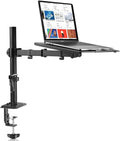 suptek Laptop Notebook Desk Mount Stand, Adjustable Single Monitor Laptop Arm Mount with Ventilated Tray,up to 17 inch,Holds up to 22 lbs by suptek