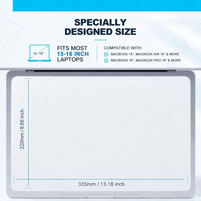 3 Pack Microfiber Liner Cleaning Cloth 15" 16" MacBook Air 15.3/MacBook Pro 15 /MacBook Pro 16 inch Screen Keyboard Imprint Protection, Keyboard Protector Compatible with MacBook Air/Pro 15"/Pro 16" - Image 2