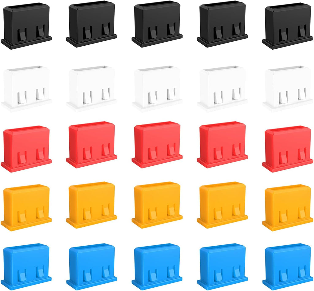 25PCS 5 Colors USB Type-A Port Dust Plug,USB Non-Removable Security Cover Caps,Cannot Be Removed After Installation,forCompatible with USB Type-A Port, Laptop, Desktop, Camera, Enterprise, Office by PoParttg