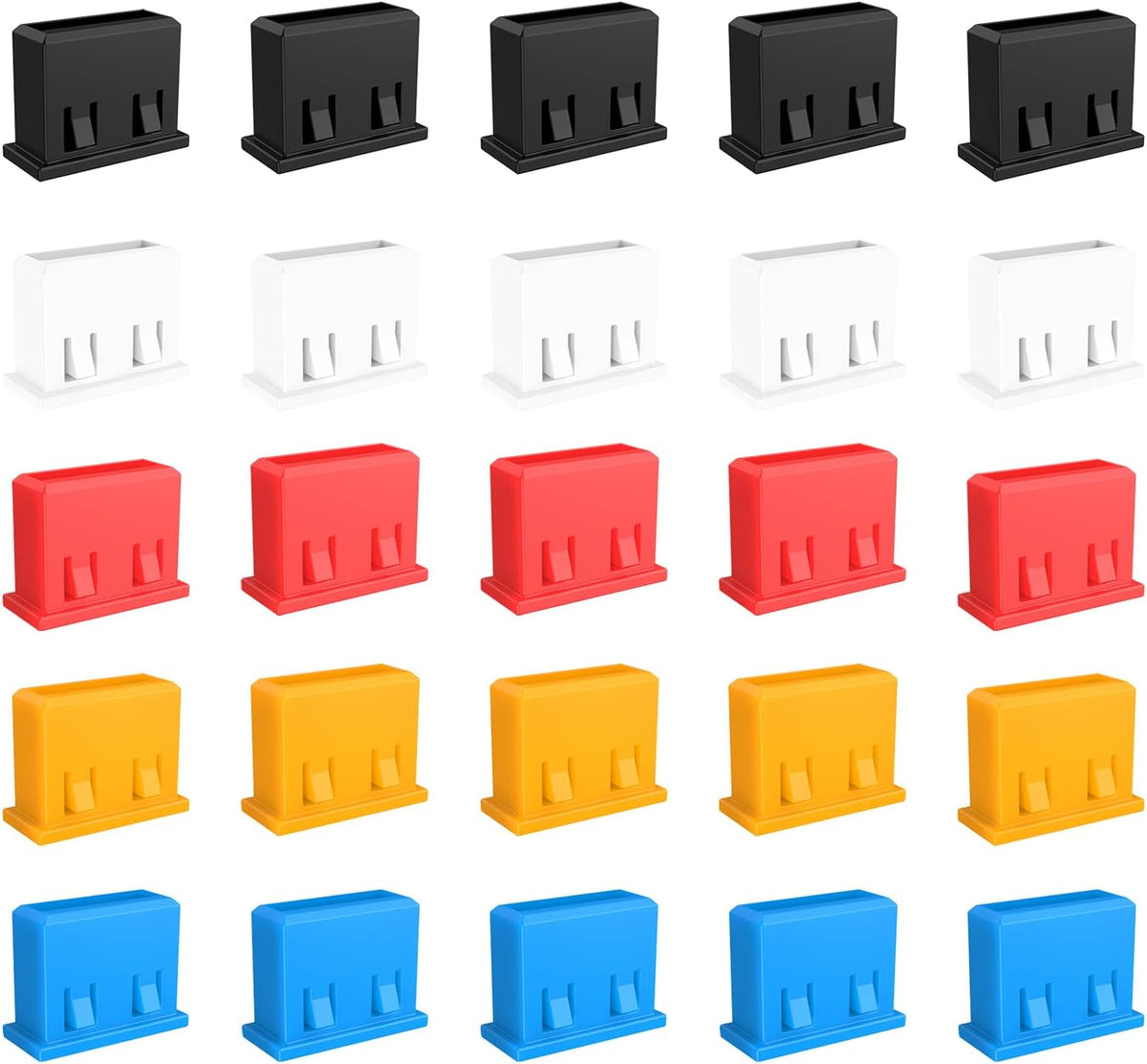 25PCS 5 Colors USB Type-A Port Dust Plug,USB Non-Removable Security Cover Caps,Cannot Be Removed After Installation,forCompatible with USB Type-A Port, Laptop, Desktop, Camera, Enterprise, Office by PoParttg