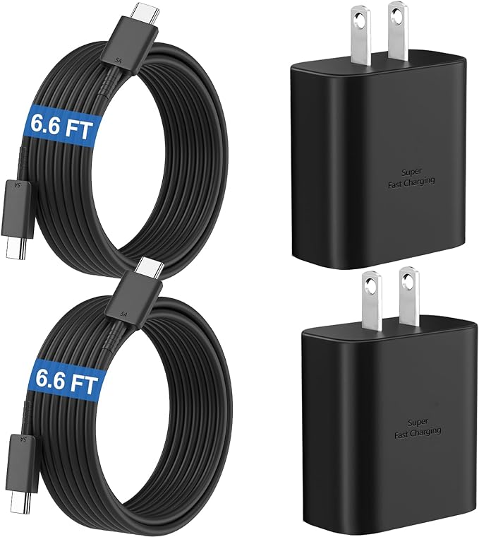 45W Super Fast Charger USB C Android Phone Type C Charger Fast Charging Block with 6.6FT Cord for Samsung Galaxy S26/S26 Ultra/S26+/S25 Ultra/S25/S24 Ultra/S24/S23 Ultra/S22/S21/S20/Note 10, Black by Ubearkk