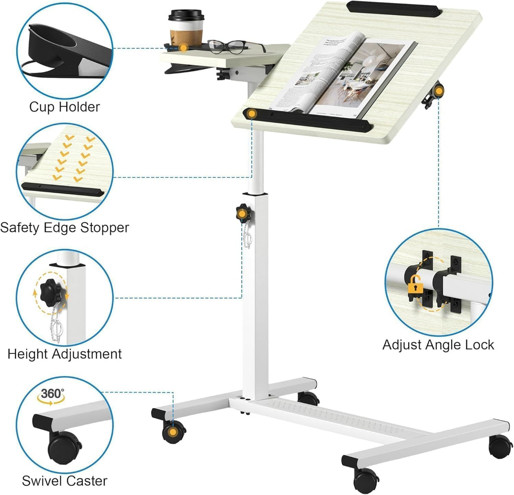 Panta Rolling Laptop Stand, Adjustable, Maple - Image 5
