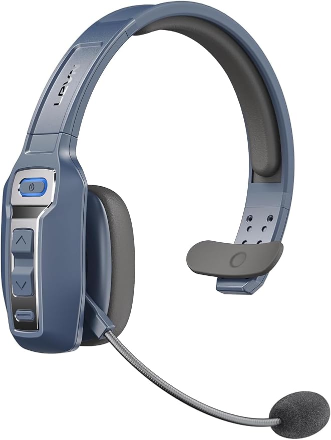 LEVN Bluetooth Headset with Microphone, Trucker Bluetooth Headset with AI Noise Cancelling & Mute Button, Wireless On-Ear Headphones 60 Hrs Working Time, for Trucker Home Office Remote Work Zoom by LEVN