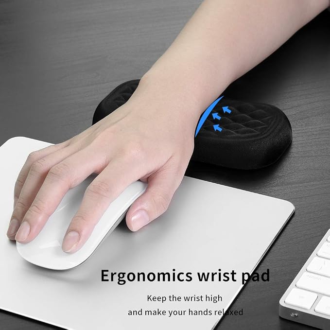 Vaydeer Wrist Rest for Keyboard and Mouse, Computer Ergonomic Wrist Support Pad Set, Soft Memory Foam Arm Cushion for Desk, Palm Hand Office Gaming Laptop Typing-Medium - Image 9