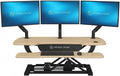 PowerPro 40 Inch Electric Standing Desk Converter – Push-Button Height Adjustable Sit to Stand Desk Riser for Triple Monitors & Laptop – Motorized Desktop Workstation with Wide Keyboard Tray by VERSADESK