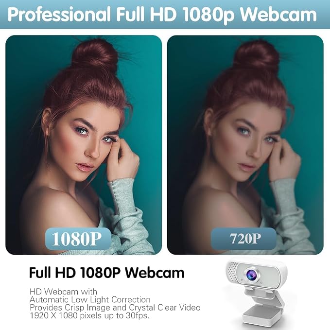 USB c Webcam with Microphone,1080P HD Web Camera for Computer PC Laptop | PC Webcam with Cover&Tripod,110°FOV Wide Angle,Plug&Play Streaming Camera for Switch 2 Laptop Mac Zoom,Teams,Twitch Gaming - Image 3