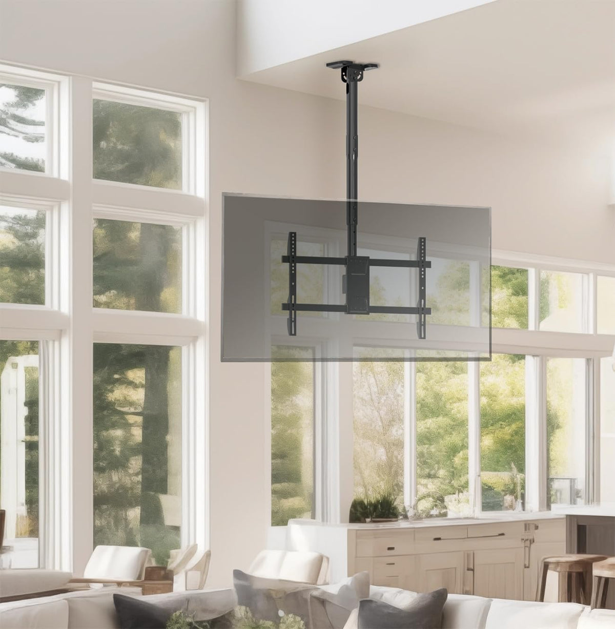 VIVO Black TV Ceiling Mount for 43 to 86 inch Screens, MOUNT-VC86-5 - Image 2