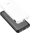 2-Pack Power Bank, 10000mAh 22.5W Fast Charging Portable Charger | Travel Essential, 2 Outputs & 2 Inputs, Slim USB C Digital Display Battery Pack for iPhone Galaxy iPad Tablets, Black & white by Ansody