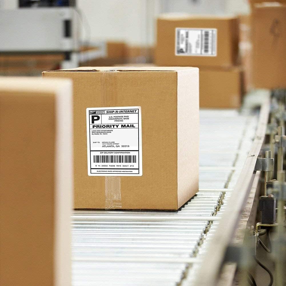 Immuson 4000 Fanfold 4 x 6 Direct Thermal Shipping Labels with Perforations, Permanent Adhesive, White Mailing Labels for Thermal Printer… (4000 Labels) - Image 3