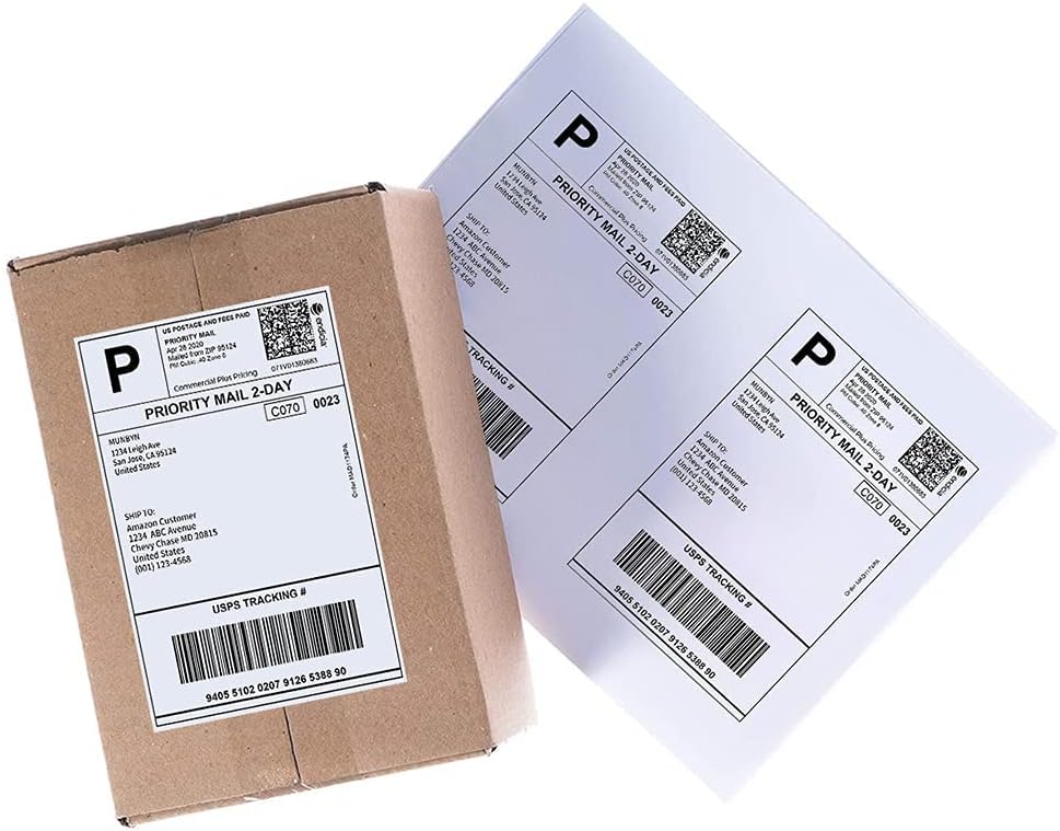 Half Sheet 8.5x5.5inch Shipping Mailing Label 4000 Counts, 2 Labels Per Sheet 8.5 x 11 for Laser & Inkjet Printer, Permanent Adhesive Label Square Corner (2000 Sheets) - Image 7
