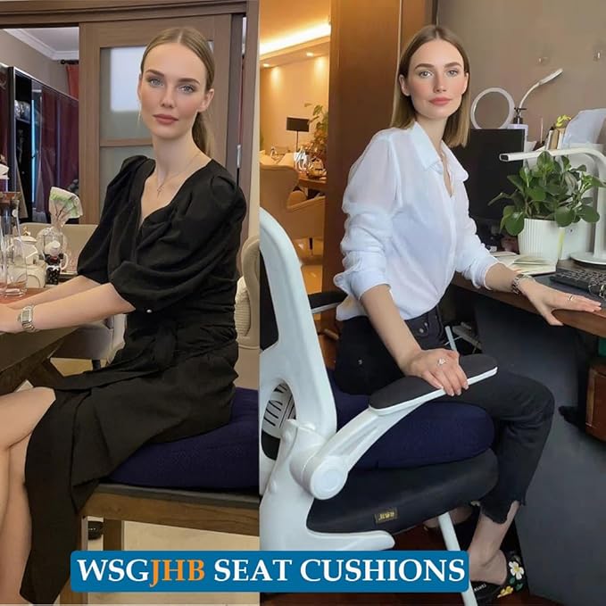 WSGJHB Large Seat Cushion, Extra Thick Booster Seat Cushions Long Sitting | Office Chair Cushion Long Sitting Office Workers, Car Drivers, Relieves Back Pain, Breathable, Anti-Slip, 20x20x6 inchs - Image 2