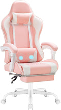 Homall Gaming Chair, Ergonomic, Footrest & Massage Lumbar Support, Pink by Homall