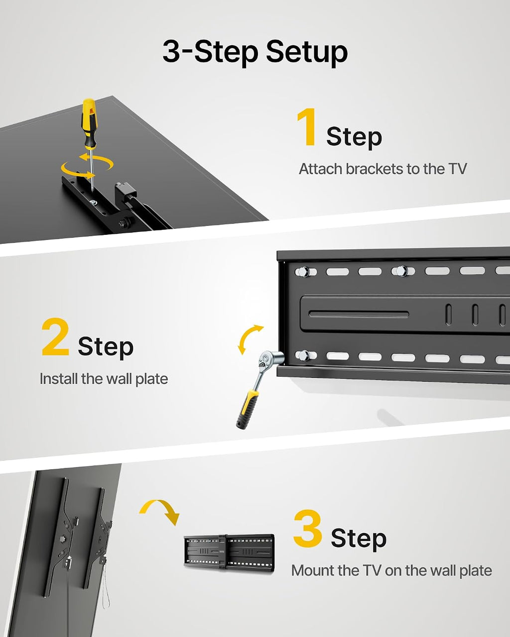 monTEK Heavy Duty Tilting TV Wall Mount Bracket for 60-120" TVs, Max 330lbs - Image 7