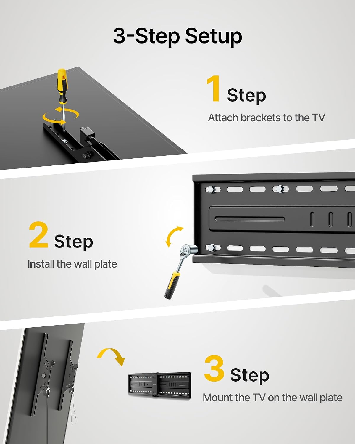 monTEK Heavy Duty Tilting TV Wall Mount Bracket for 60-120" TVs, Max 330lbs - Image 7