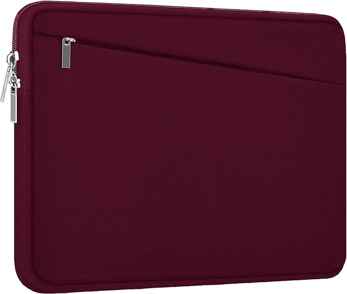 Laptop Sleeve 15.6 inch, Durable Computer Carrying Bag Protective Case Briefcase Handbag with Front Pocket, Slim Laptop Cover for 15.6 Inch HP, Dell, Lenovo, Asus, Notebook, Wine Red by AREYLO