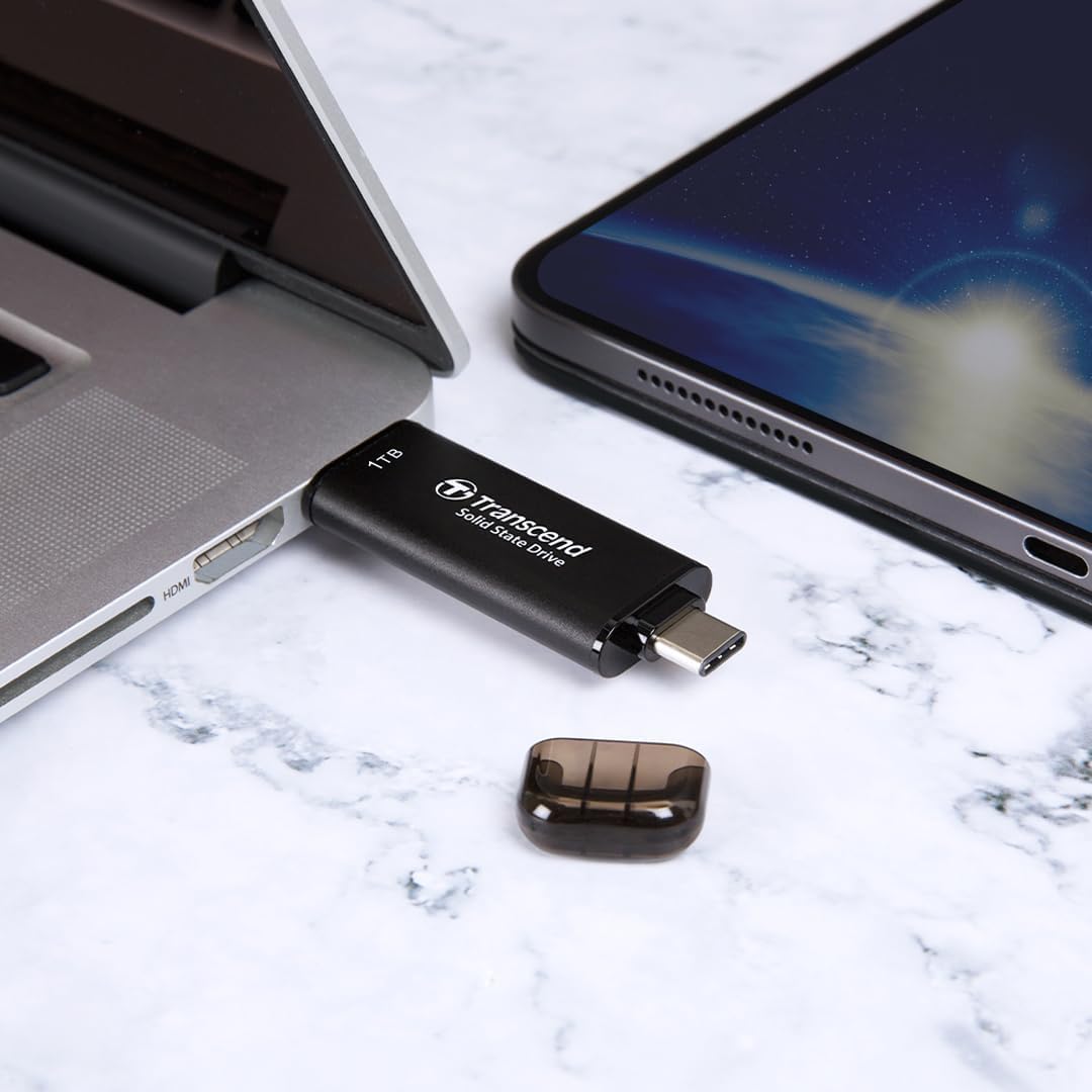 Transcend 256GB ESD310 Dual Portable SSD 1050MB/s USB-A+C, Thumb Drive - Image 10