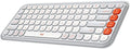 Logitech POP ICON Keys Wireless Bluetooth Keyboard - Off White and Orange | Comfortable typing, programmable keys, easy-switch between up to 3 devices, for laptop, tablet, PC by Unknown