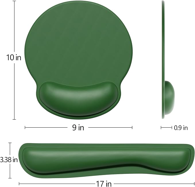 Dapesuom Keyboard Wrist Rest and Mouse Pad with Wrist Support, Cute Memory Foam Cushion for Keyboard and Mouse Set, Ergonomic Pad Rests with Non Slip Base for Easy Typing & Pain Relief, Forest Green - Image 7