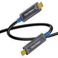 USB C Fiber Optic Cable 50 FT, 10Gbps USB 3.2 Gen2 Active USB C Cable with German SiliconLine Chip, Ultra Slim & Long Distance for Logitech 4K Camera,VR/AR,Video Conference,Industrial System by DavVision