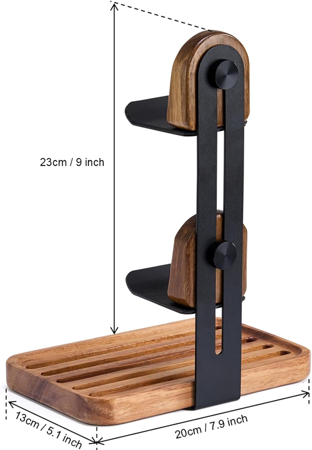 Wooden Game Controller Stand, 2-in-1 Black - Image 2